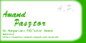 amand pasztor business card
